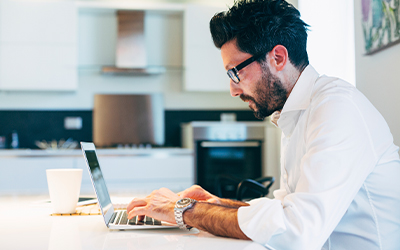 Man working on a laptop